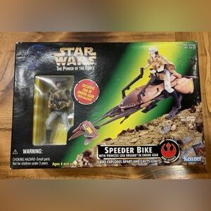 1998 Star Wars Speeder Bike Princess Leia Endor Power of the Force NIB
